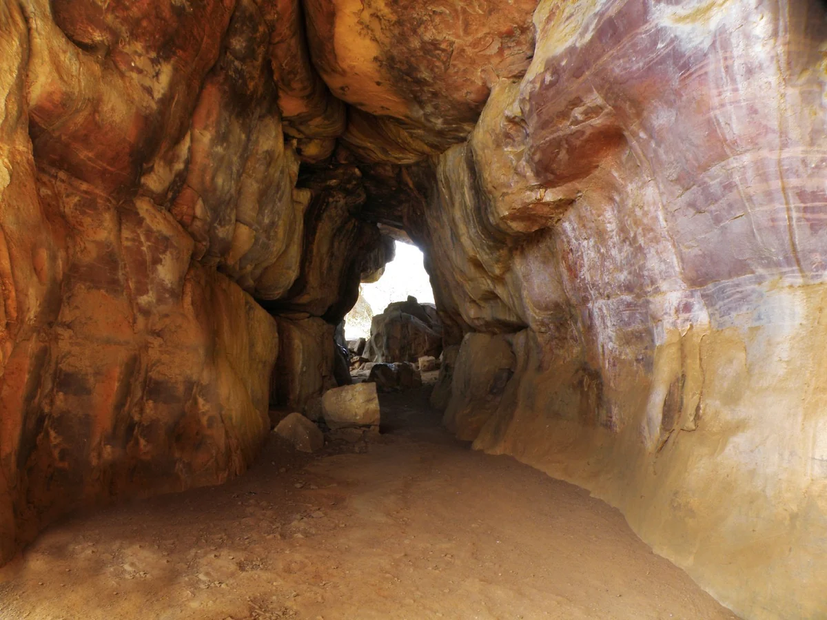 Bhimbetka Rock Shelters in the Bhopal area · actual photograph