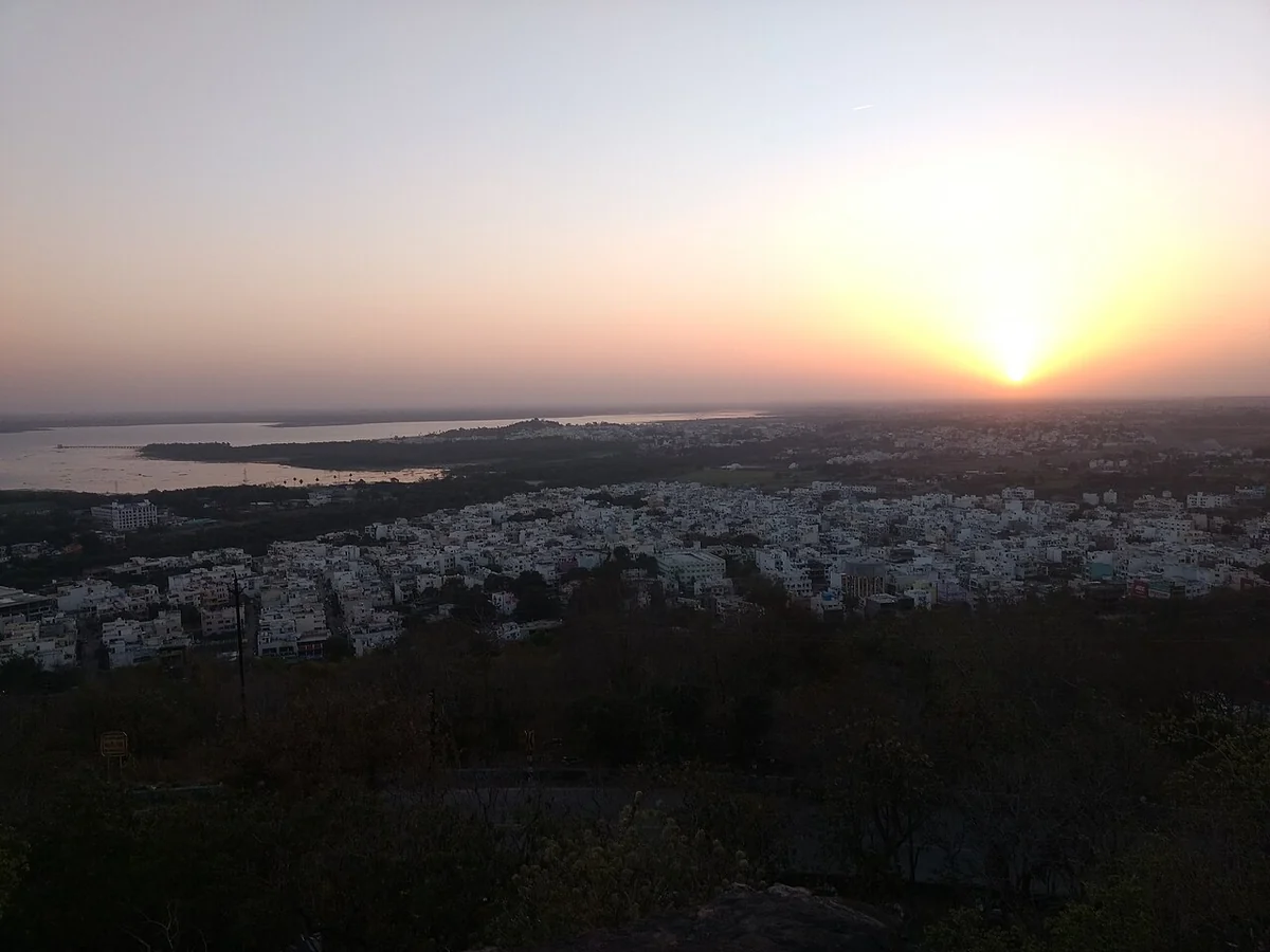 The view at sunset from Manuabhan Tekri.