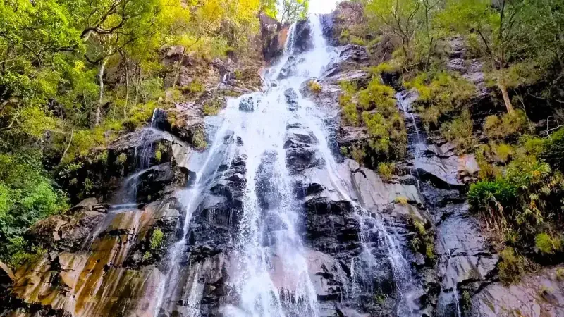 Bee Fall cascading over rocks in Pachmarhi