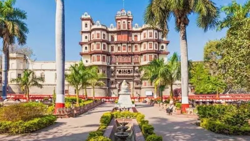 Rajwada Palace facade and garden in Indore