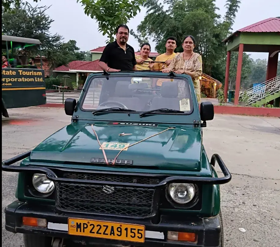 Guests in an open safari gypsy