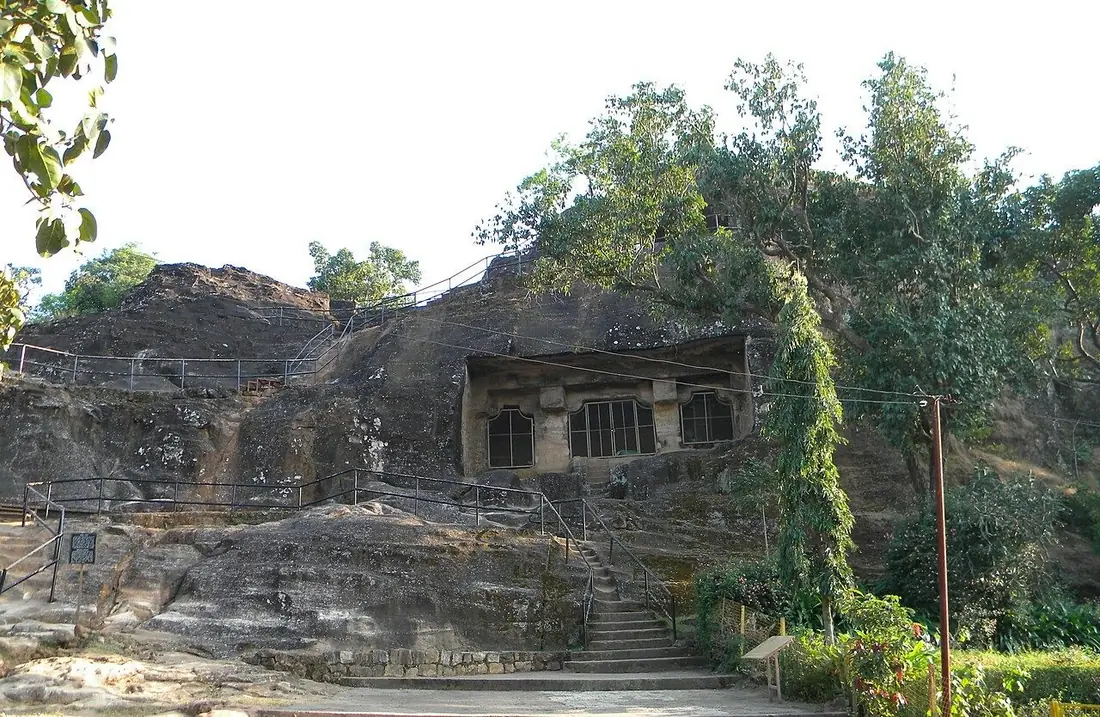 Rock-cut Pandav Caves in Pachmarhi.