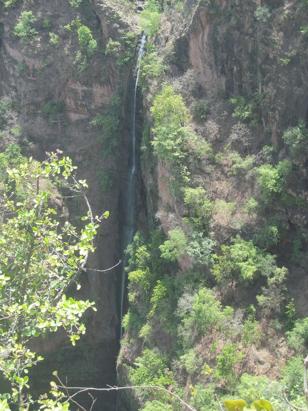 The tall Rajat Prapat, or Silver Fall, in the forest near Pachmarhi.