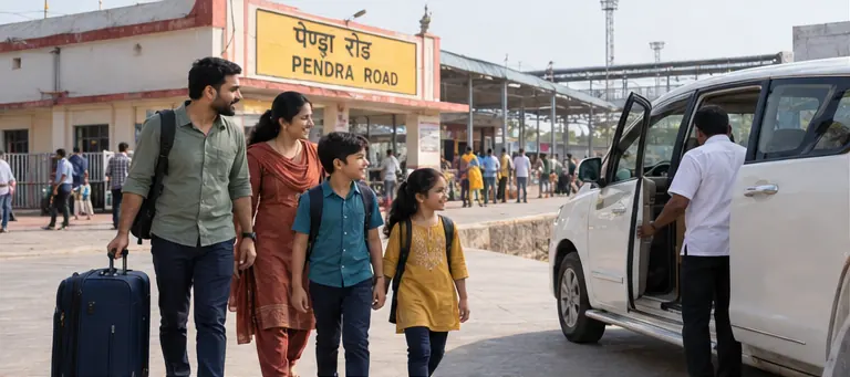 AI-generated visual of the family arriving in Pendra Road
