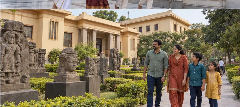 AI visualisation of a family visiting Central Museum, Indore, Indore