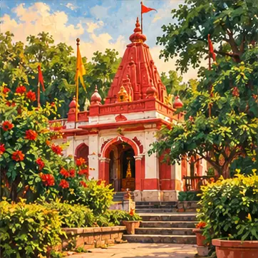 Illustration of Gadkalika Temple, Ujjain