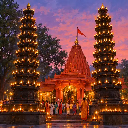 Illustration of Harsiddhi Mata Temple, Ujjain