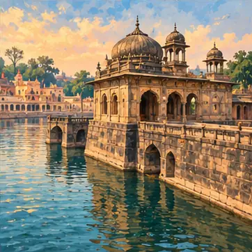 Illustration of Kaliadeh Palace, Ujjain