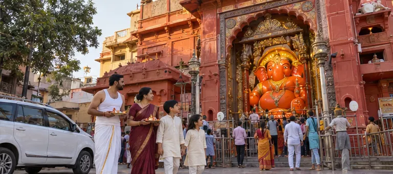 AI-generated bade-ganesh travel scene