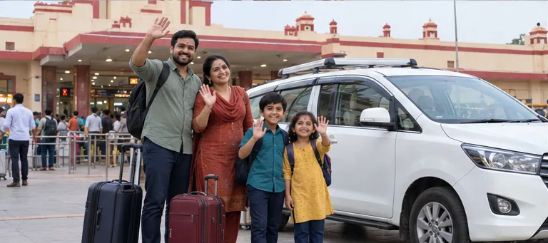 AI-generated farewell travel scene