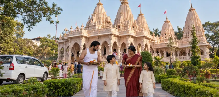 AI-generated iskcon travel scene